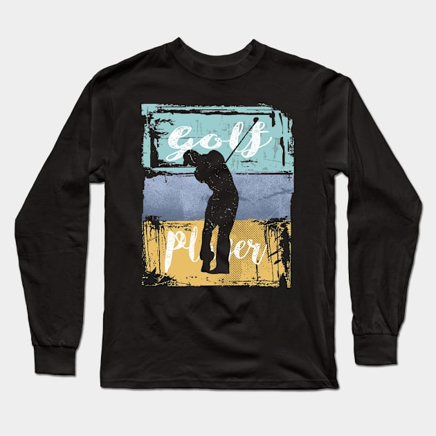 Golfer Vintage Retro Style Golf Long Sleeve T-Shirt by cidolopez